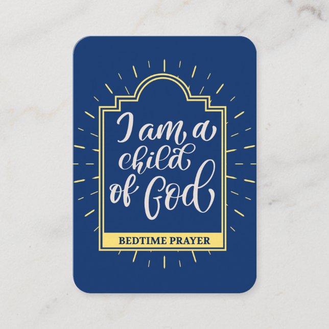 Placement Carte de prière au coucher de l'enfant (Devant)
