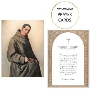 Placement Carte de prière catholique de St. Didacus le Confe