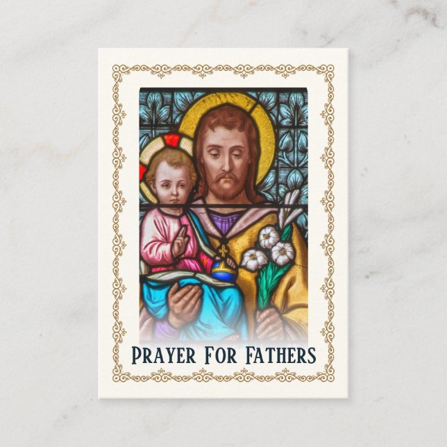 Placement Carte de prière catholique pour les pères Saint Jo (Devant)