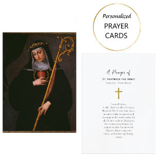 Placement Carte de prière catholique romaine de Ste Gertrude