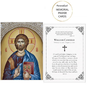 Placement Carte de prière commémorative minimaliste Christ o