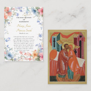 Placement Carte de prière de mariage orthodoxe aux fleurs pr