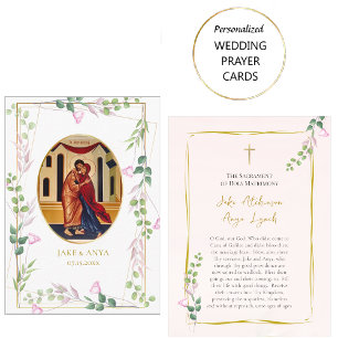Placement Carte de prière de mariage orthodoxe aux roses ros