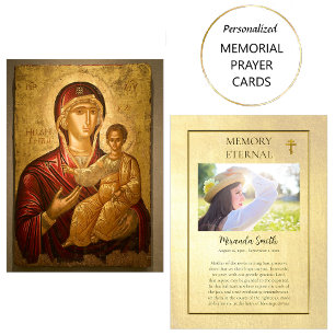 Placement Carte de prière funéraire chrétienne orthodoxe The