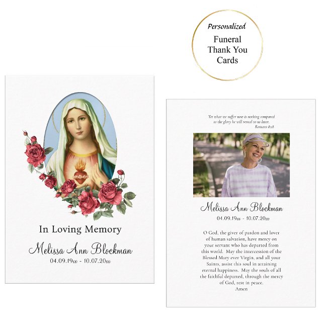 Placement Carte de prière funéraire du Coeur immaculé de Mar (Créateur téléchargé)