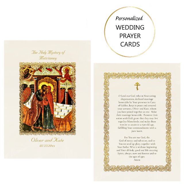 Placement Carte de prière Ornat Gold Frame Orthodoxe Mariage (Créateur téléchargé)