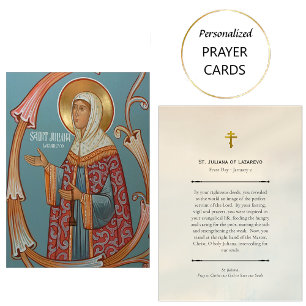 Placement Carte de prière orthodoxe de Ste Juliana de Lazare