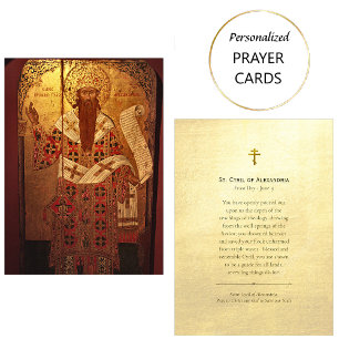 Placement Carte de prière orthodoxe Saint-Cyrille d'Alexandr