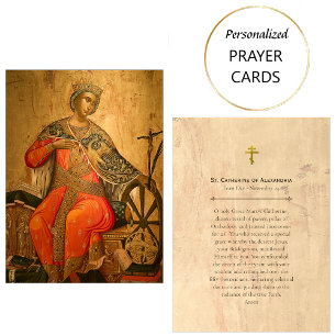 Placement Carte de prière orthodoxe Sainte-Catherine d'Alexa