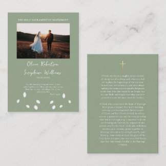 Placement Carte de prière photo de mariage catholique romain