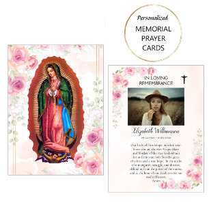 Placement Carte de prière photo mémorielle de Notre-Dame de