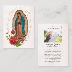 Placement Carte de prière photo mémorielle de Notre-Dame de