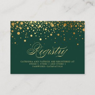 Placement Carte de registre verte Faux Gold Foil Confetti Do
