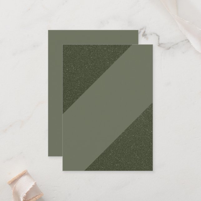Placement Carte de Repas Plat Vert Mousse Moderne (Devant/Arrière en situation)