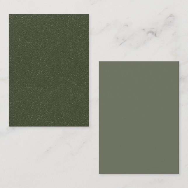Placement Carte de Repas Plate Texturée Vert Moussu (Devant / Derrière)