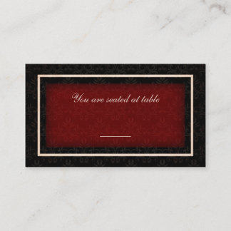 Placement Carte de siège de table de mariage rouge et noire