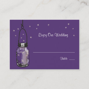 Placement Carte de siège d'escorte lucioles & Mason Jar