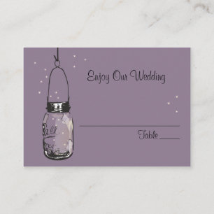 Placement Carte de siège d'escorte lucioles & Mason Jar