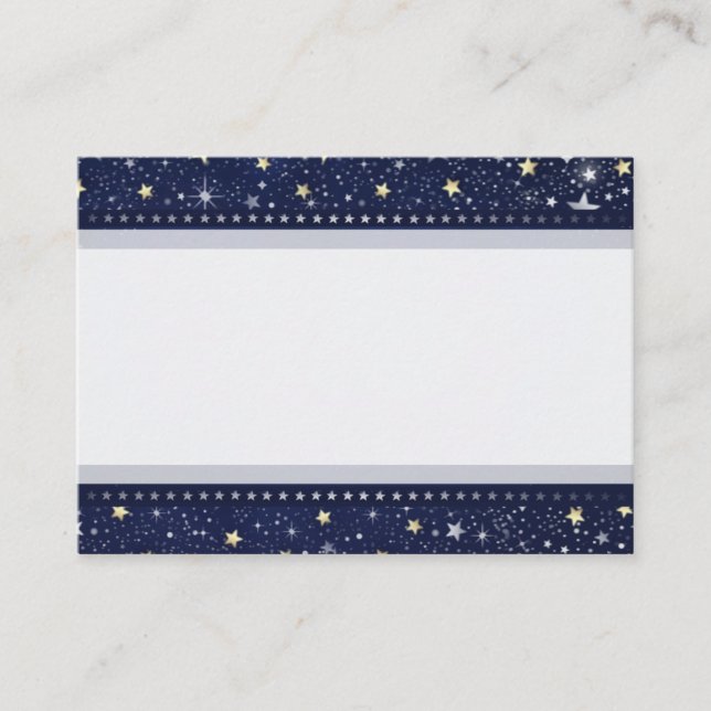 Placement Carte de siège Mariage Bleu Gold & White Star BLAN (Devant)