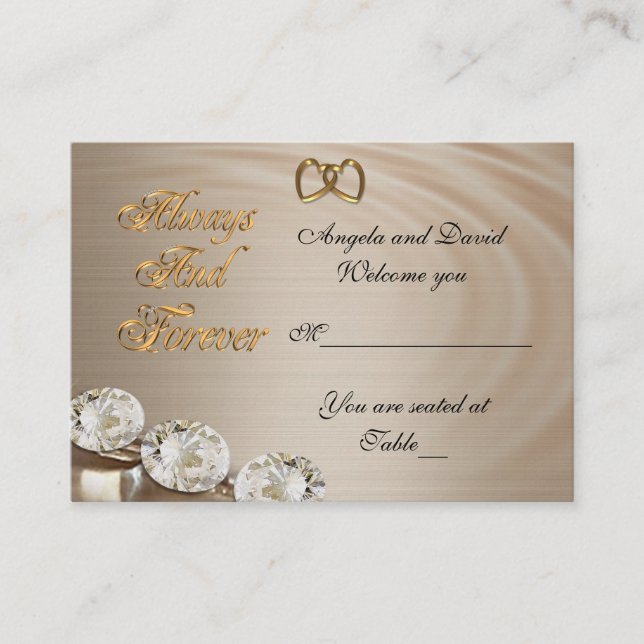 Placement Carte de siège mariage toujours et pour toujours,  (Devant)