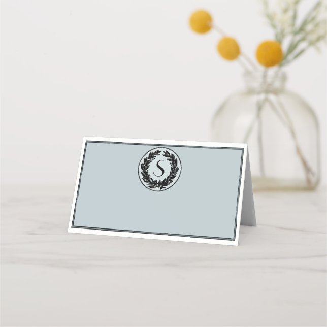 Placement Carte de siège pliée Monogramme Mariage (Devant)