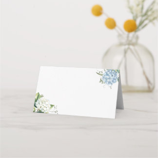 Placement Carte de table à motif floral aquarelle bleu pouss