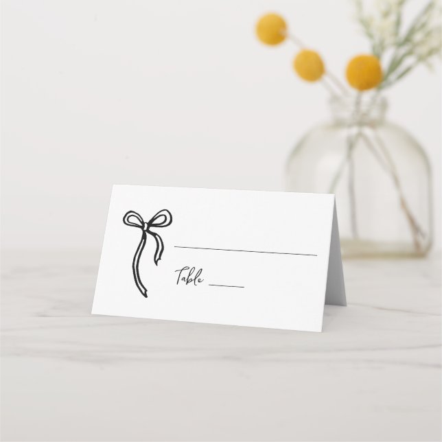 Placement Carte de table avec fleurs de mariage dessinées à  (Devant)