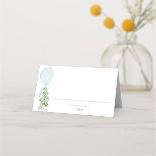 Placement Carte de table Baby Shower Ballon Bleu
