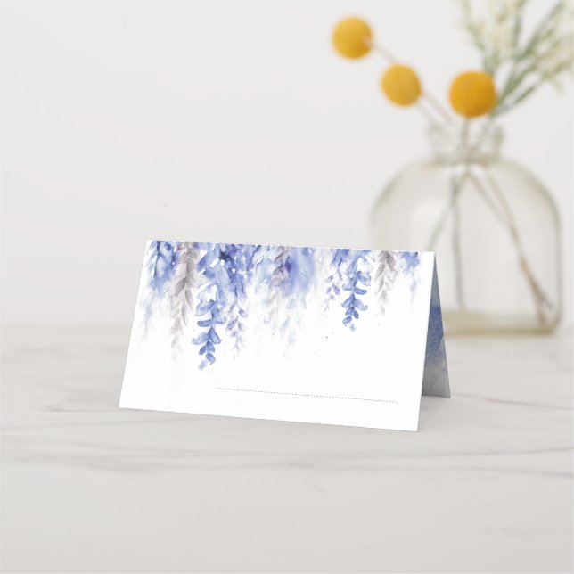 Placement Carte de table cascade de vigne d'hiver bleu gris  (Dos)