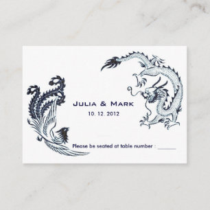 Placement Carte de table chinoise Dragon-Phoenix moderne 2