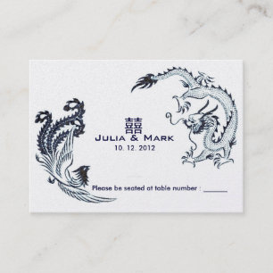 Placement Carte de table chinoise Dragon-Phoenix moderne Mar