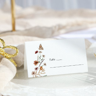 Placement Carte de table de mariage bohème blanche