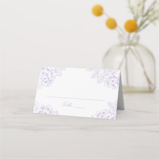 Placement Carte de table de mariage élégante aux hortensias 