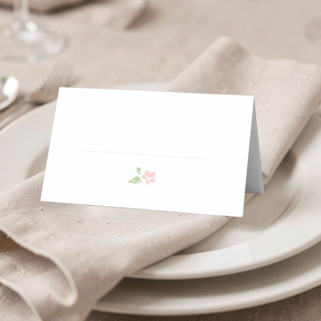 Placement Carte de table de mariage florale blanche simple (Créateur téléchargé)