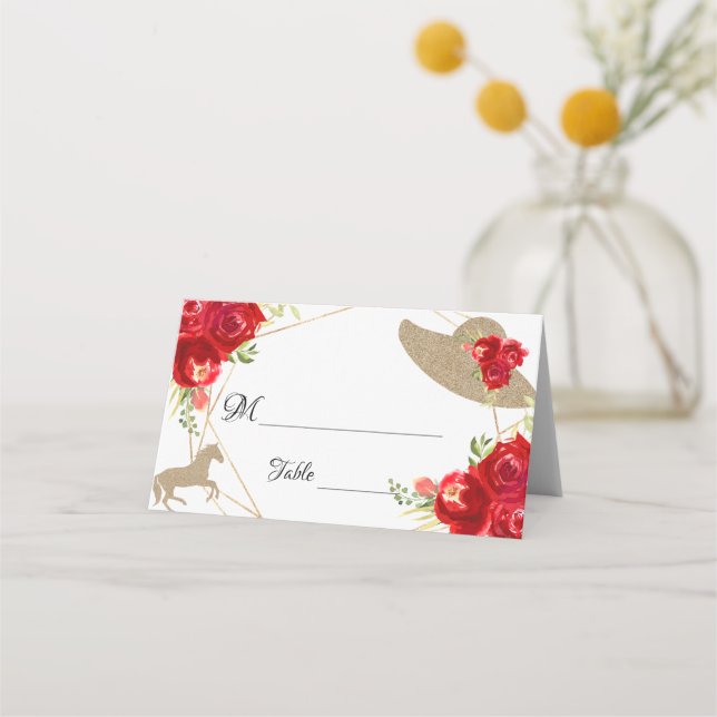 Placement Carte de table de mariage Kentucky Derby (Devant)