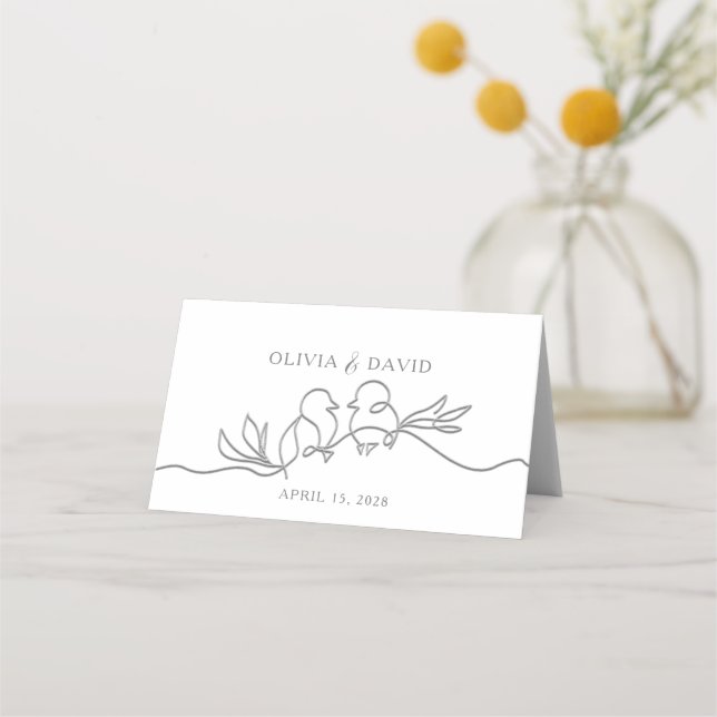 Placement Carte de table de mariage minimale (Dos)