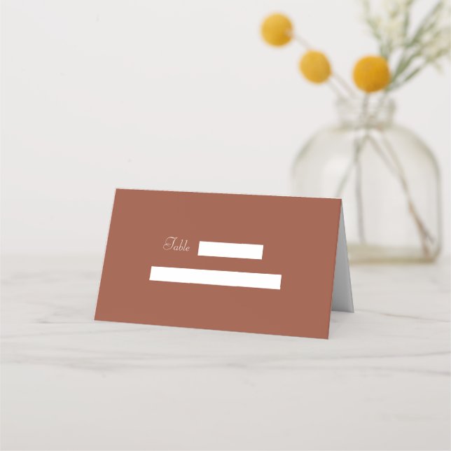 Placement Carte de table de mariage minimaliste en terre cui (Devant)