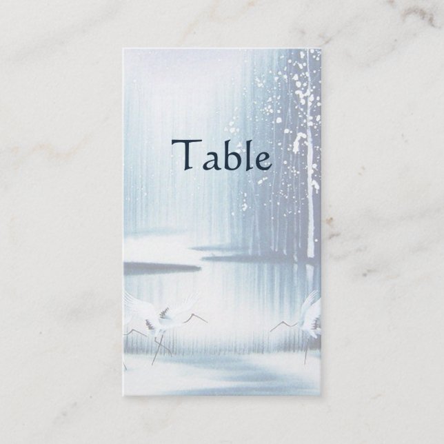 Placement Carte de table des aigrettes d'hiver (Devant)