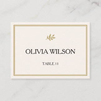Placement Carte de table élégante minimaliste dorée pour mar