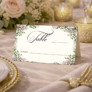Placement Carte de Table Élégante pour Mariage au Jardin Ros