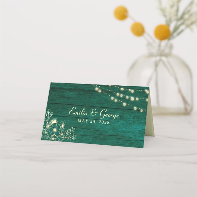 Placement Carte de table en bois rustique (Dos)