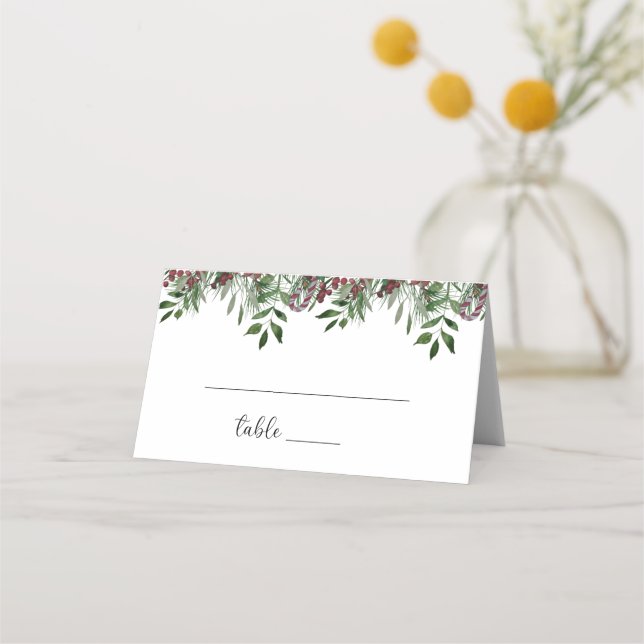Placement Carte de table évergreen (Devant)