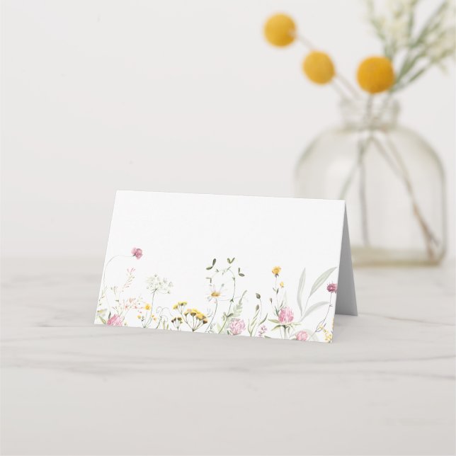 Placement Carte de table Fleurs sauvages Mariage (Devant)