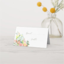 Carte de table florale aquarelle pastel