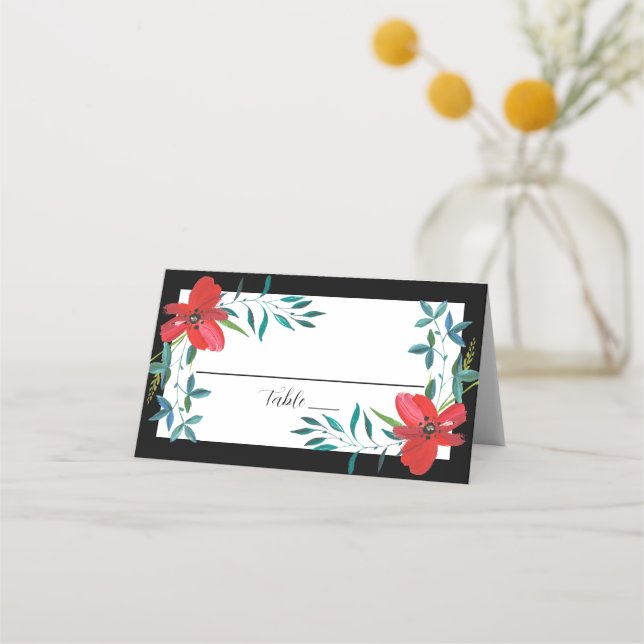 Placement Carte de table florale tropicale (Devant)