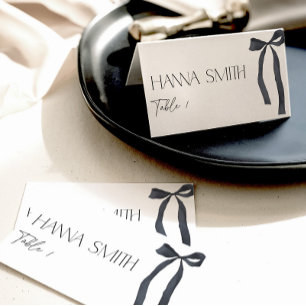 Placement Carte de table minimaliste Black Bow Tying the Kno