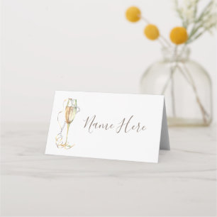 Placement Carte de table pliée Perles Verre à Champagne