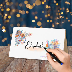 Placement Carte de table pliée pour la dinde de Thanksgiving