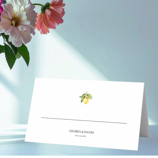 Placement Carte de table pliée pour mariage au citron (Créateur téléchargé)