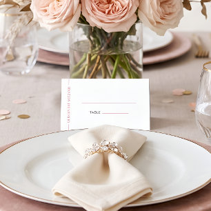 Placement Carte de table pliée rose moderne pour Bat Mitzvah